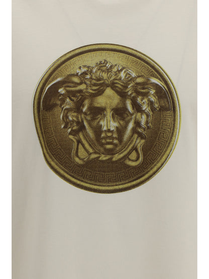 Versace Cotton Jersey T-shirt With Poplin Balloo - Dirty White