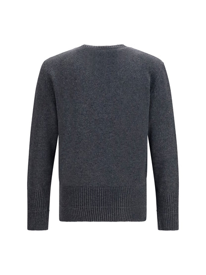 MM6 Maison Margiela Wool crewneck Sweater - Dark Grey Melange