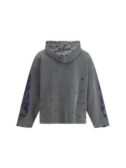 GCDS Hoodie with graphic print - Anthracite/Lilac