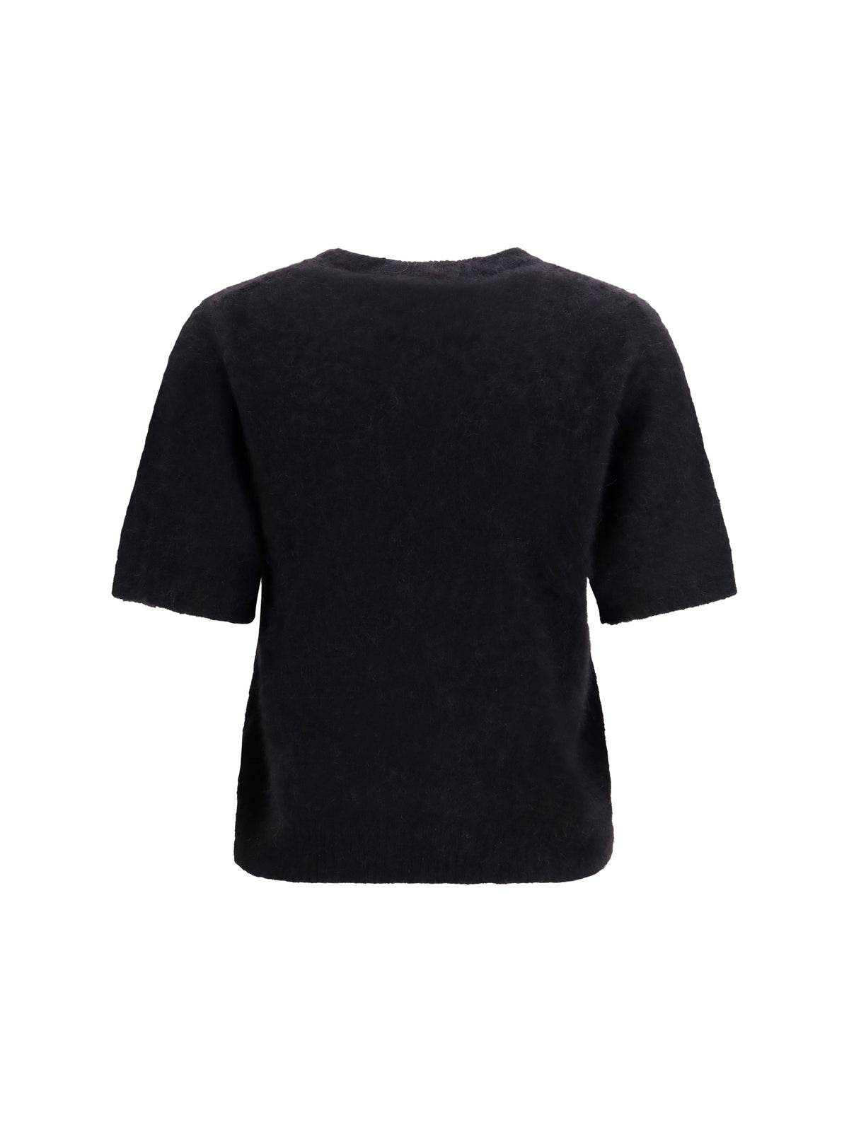 Ganni Alpaca and wool-blend T-shirt - Black