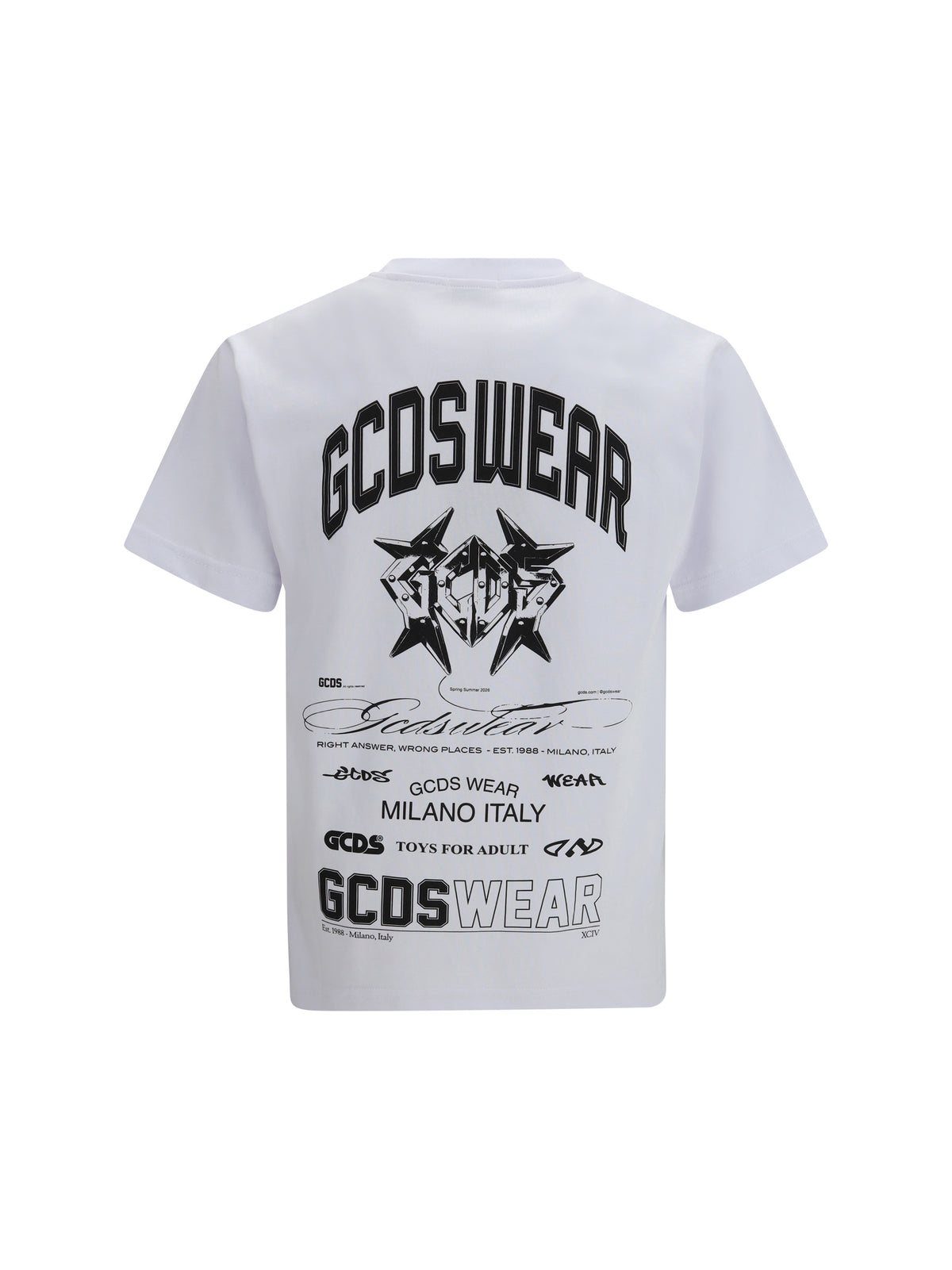 GCDS History print cotton T-shirt - Optic White/Black