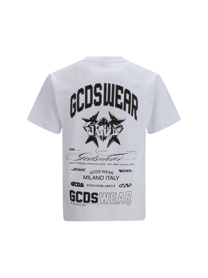 GCDS History print cotton T-shirt - Optic White/Black