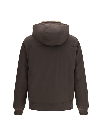 Brunello Cucinelli Nylon Down Jacket with removable hood - Testa Di Moro