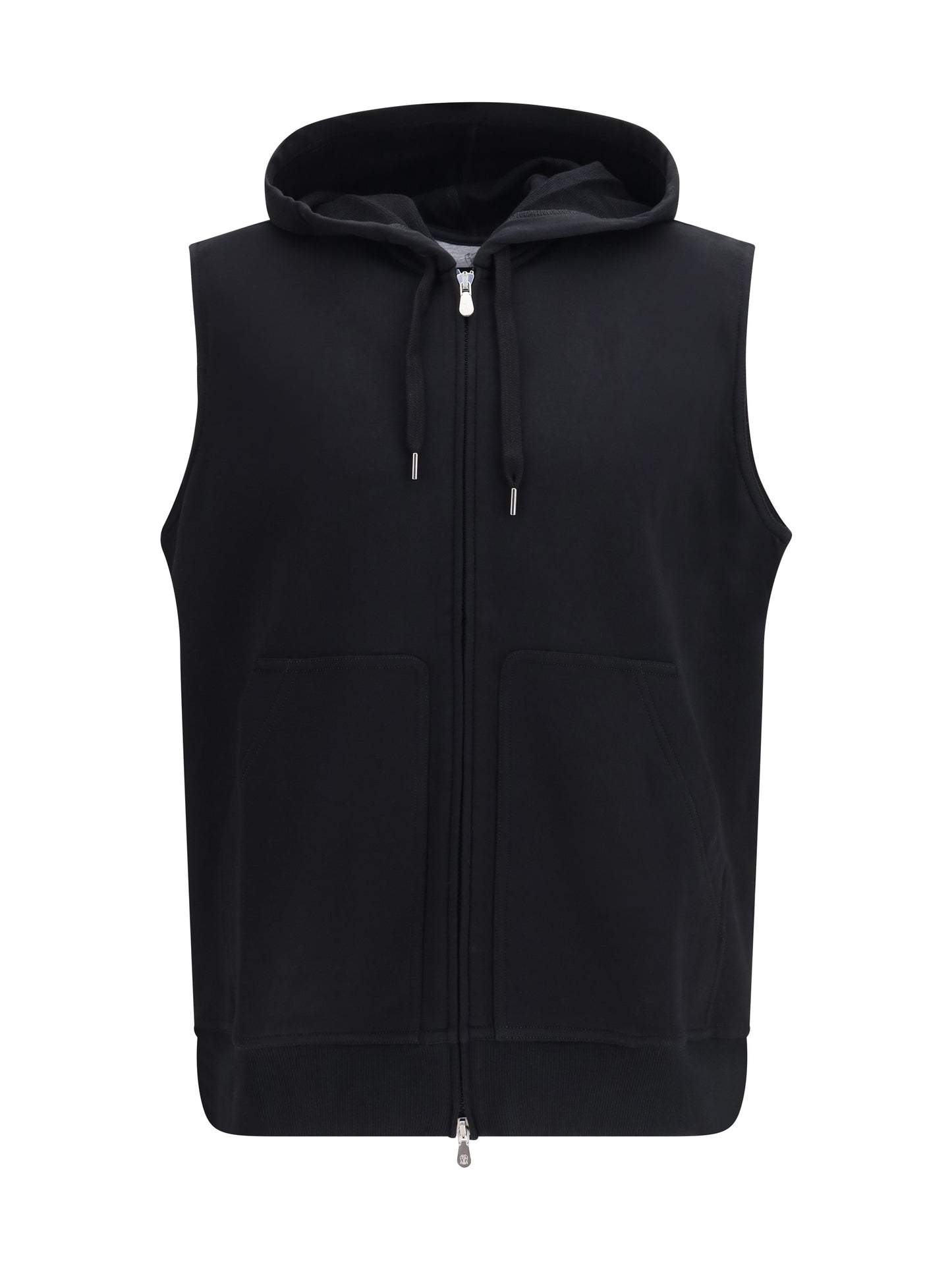 BRUNELLO CUCINELLI Sleeveless cotton techno fleece Hoodie
