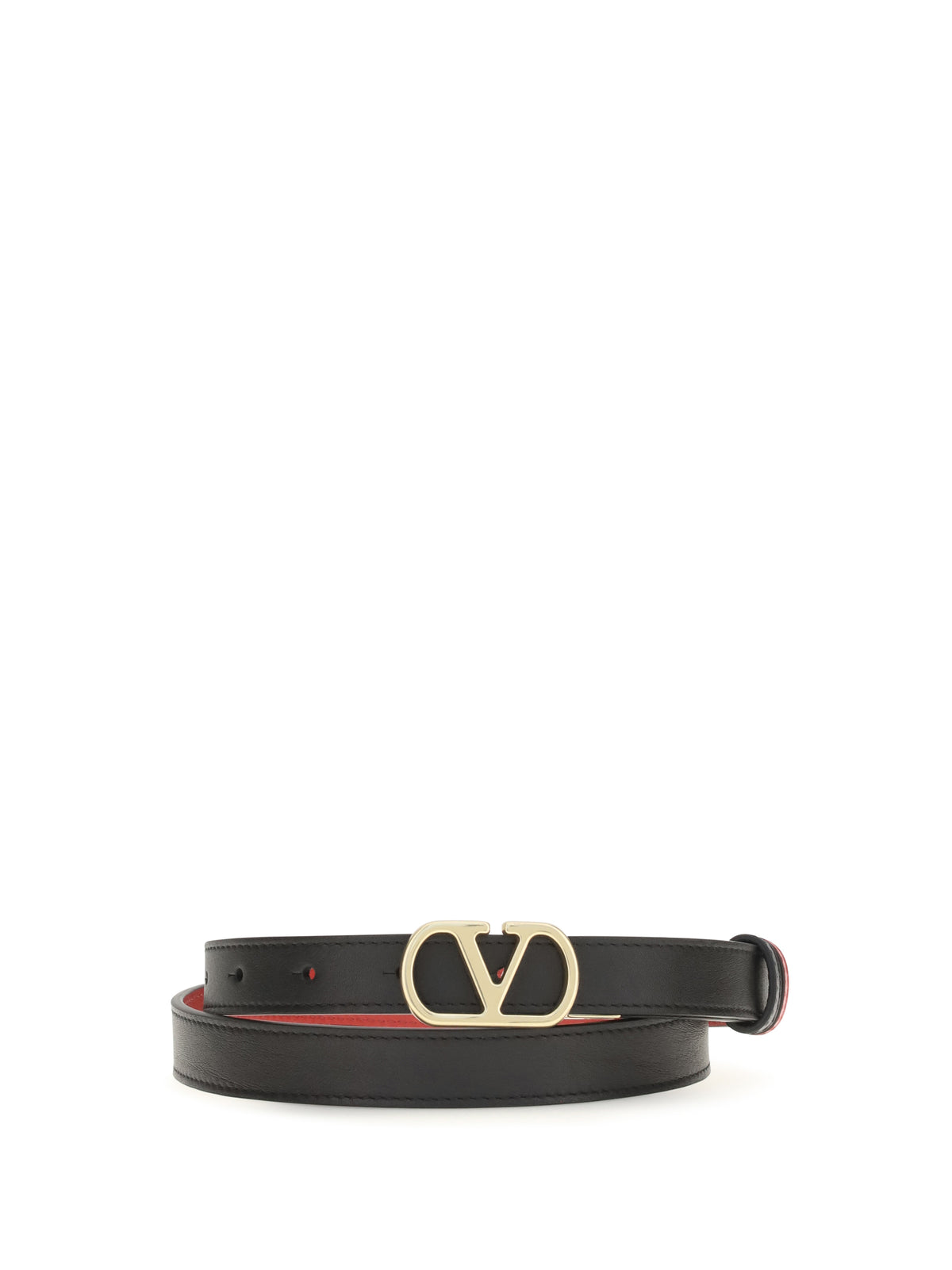 Valentino Garavani Reversible VLogo Signature Belt - Black/Rouge Pur