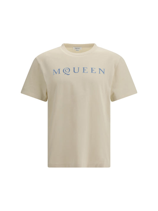 ALEXANDER McQUEEN Cotton T-shirt with a flocked logo printed
