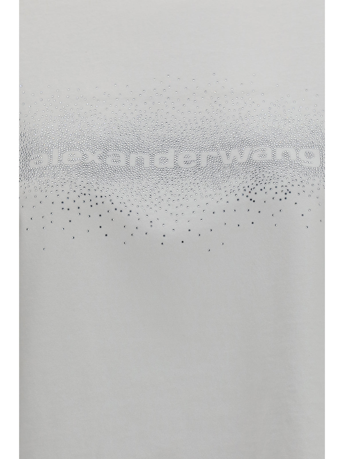 Alexander Wang Crystal Hotfix Logo Cotton T-shirt - White