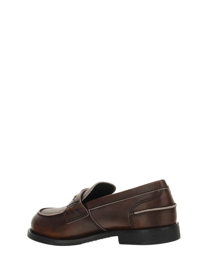 Miu Miu Leather Loafers - Ebony