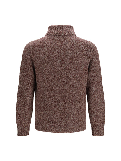 Brunello Cucinelli Wool, silk and cashmere turtleneck Sweater - Borgogna