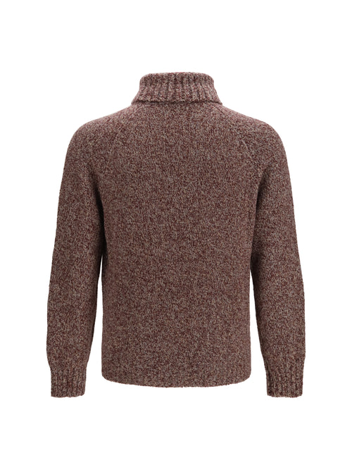 Brunello Cucinelli Wool, silk and cashmere turtleneck Sweater - Borgogna