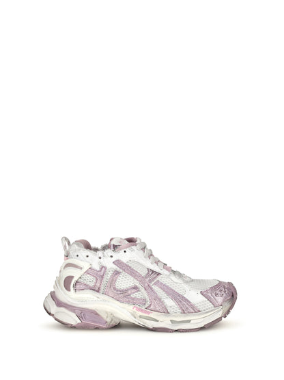 Balenciaga Runner Glitter Sneakers - White / Lilac / Pink