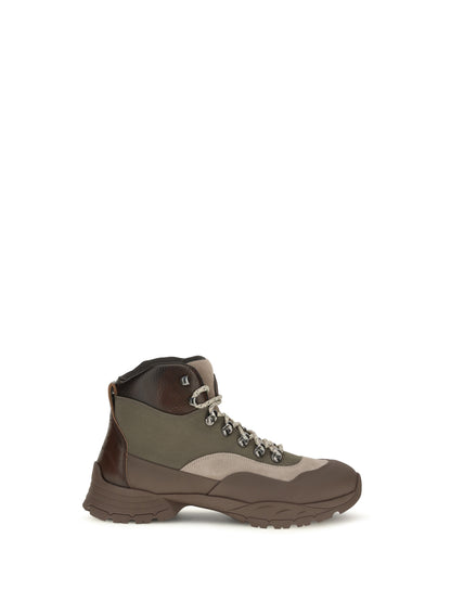 Brunello Cucinelli Outdoor lace-up Boots - Kaky+Cioccolato+Koala+Copper