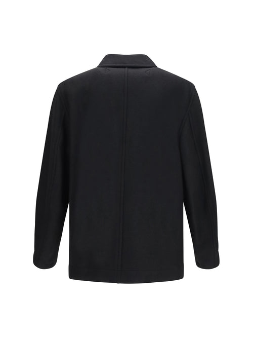 Lemaire Short double-breasted wool and alpaca Coat - Black