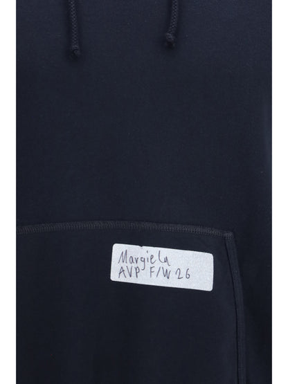 Maison Margiela Hooded Sweatshirt with central pocket - Blue