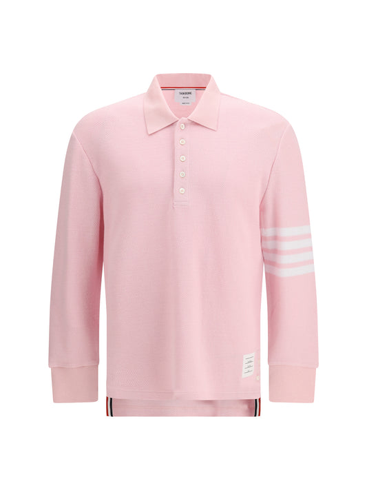 THOM BROWNE Piqué long-sleeve Polo