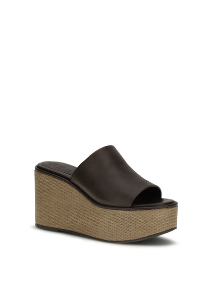 BRUNELLO CUCINELLI Leather wedge Sandals