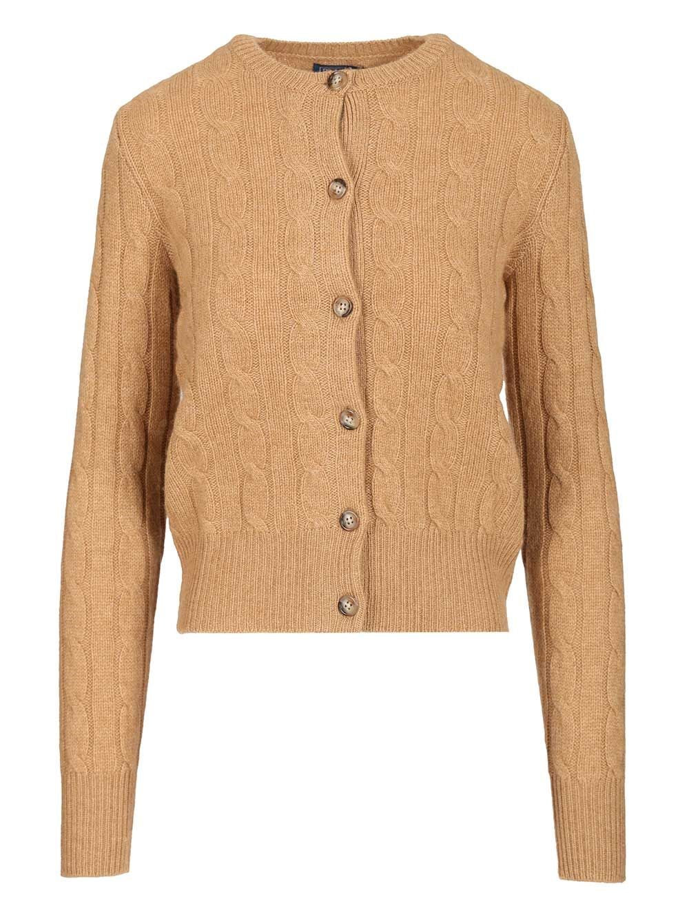 Polo Ralph Lauren Cashmere Cable Cardigan - Beige