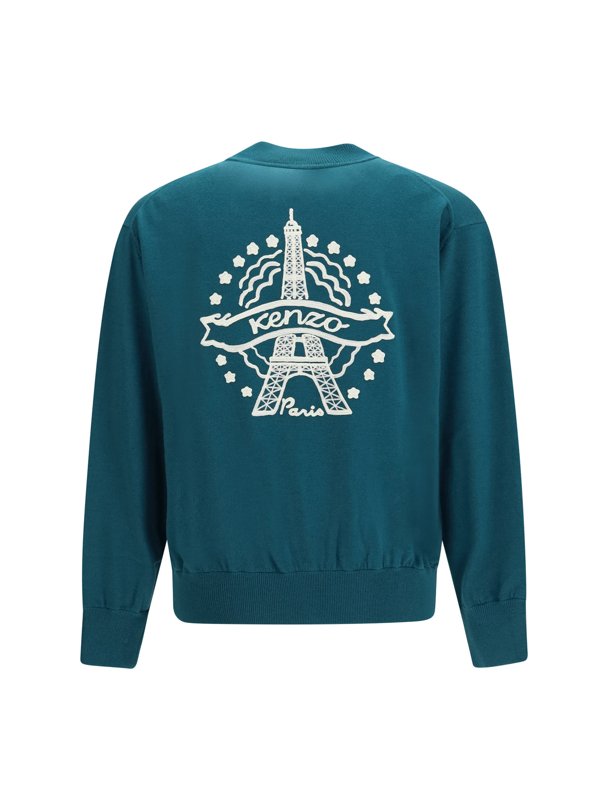 Kenzo Kenzo Eiffel Tower Design wool zip Cardigan - Bottle Green