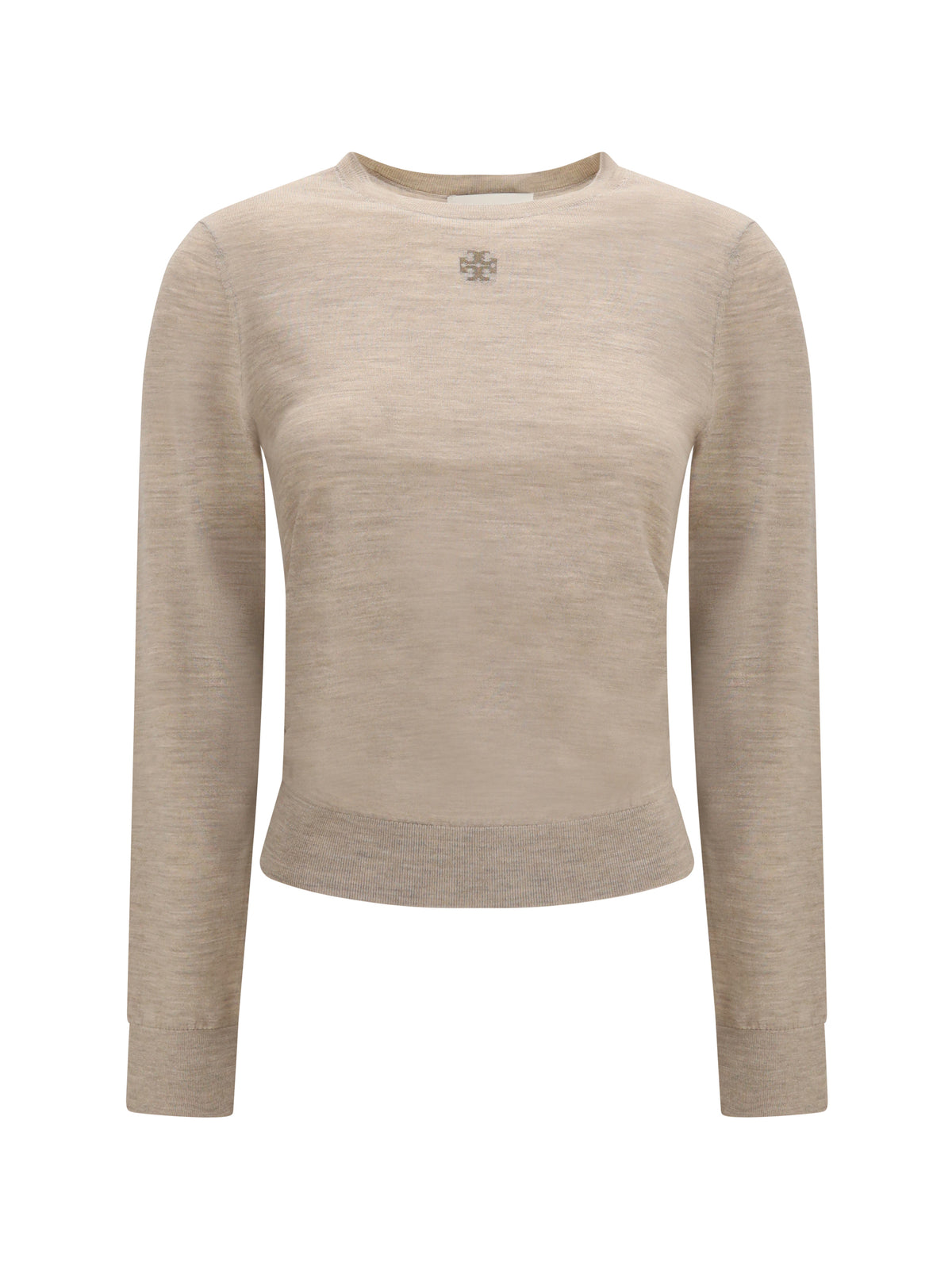 Tory Burch T Logo Wool Sweater - Light Beige Melange
