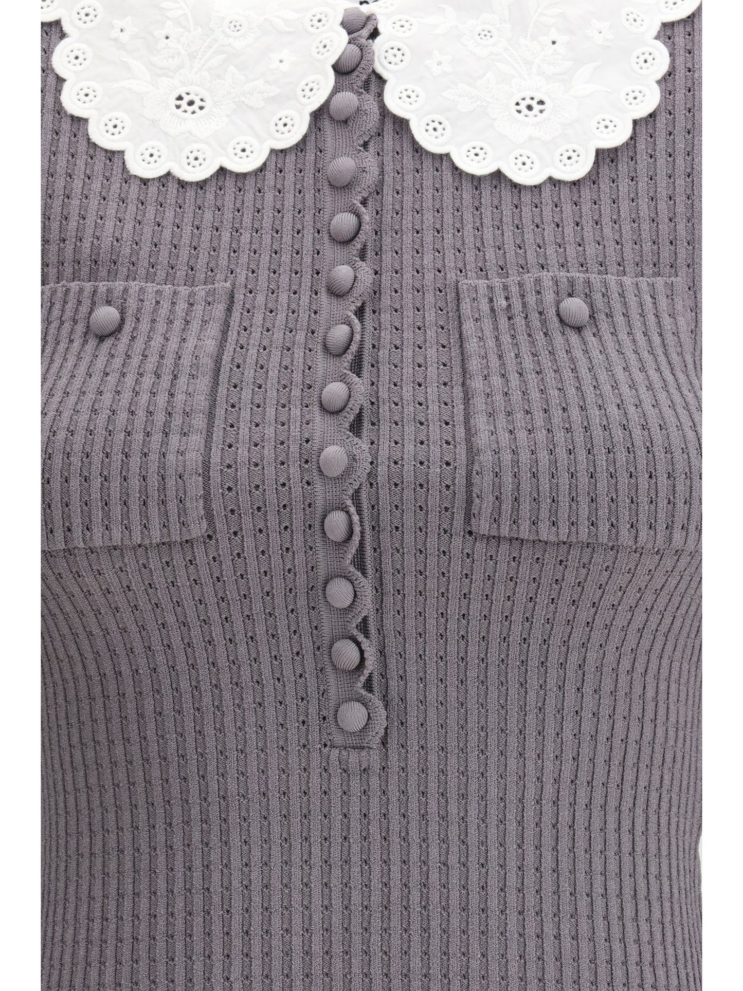 SELF-PORTRAIT Lace collar knit Top
