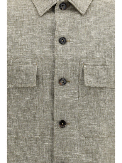 ZEGNA Crossover Overshirt in linen, wool, and silk