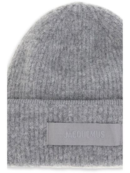 Jacquemus Gros Grain Ribbed Beanie - Dark Grey