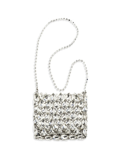 SELF-PORTRAIT Crystal mesh Pouch