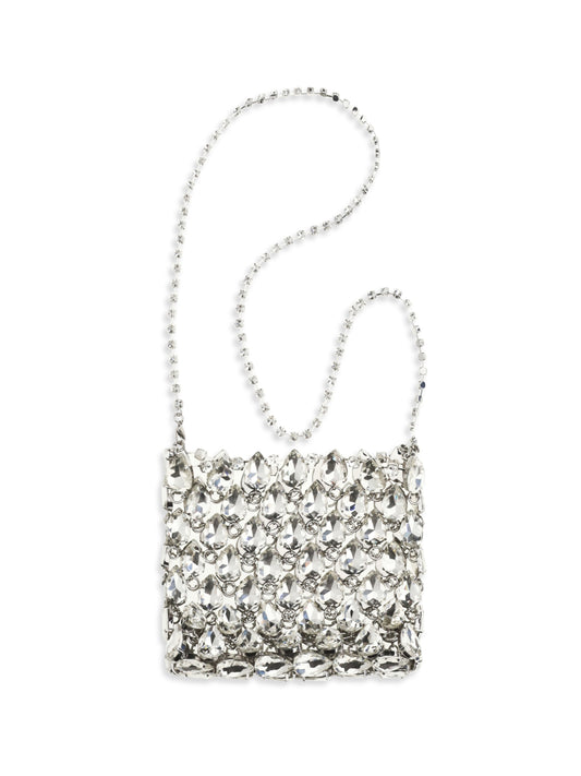 SELF-PORTRAIT Crystal mesh Pouch