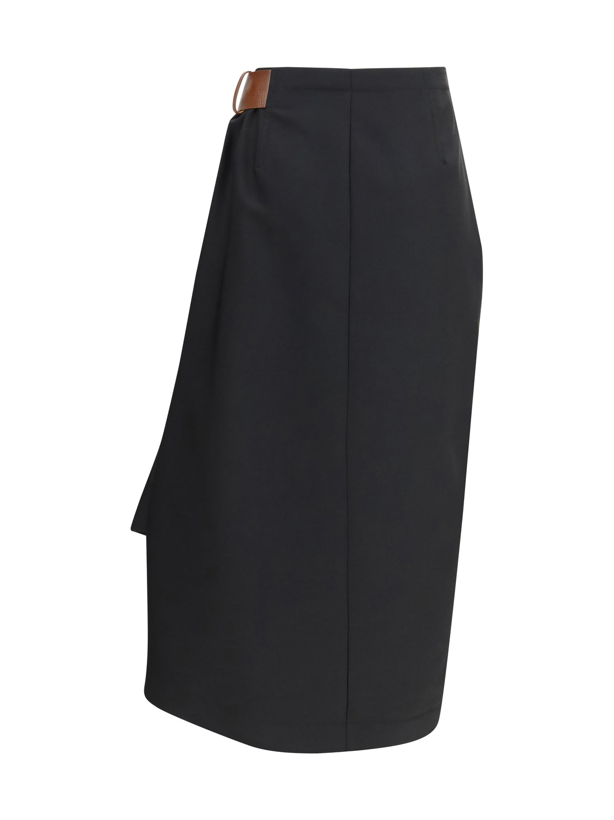 Bottega Veneta Grain de poudre wool midi Skirt - Double Black
