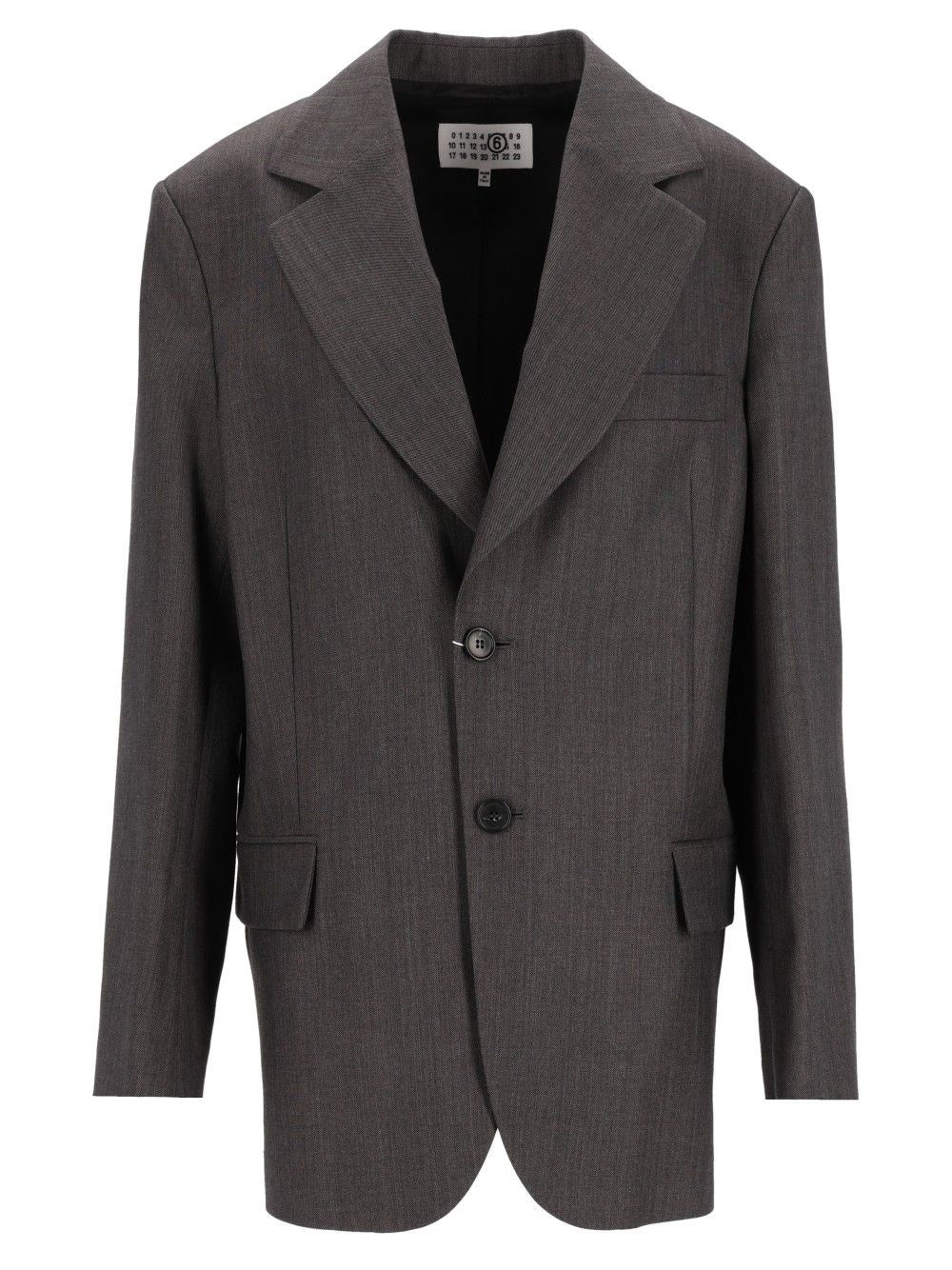 Mm6 Maison Margiela Single-Breasted Jacket - Grey