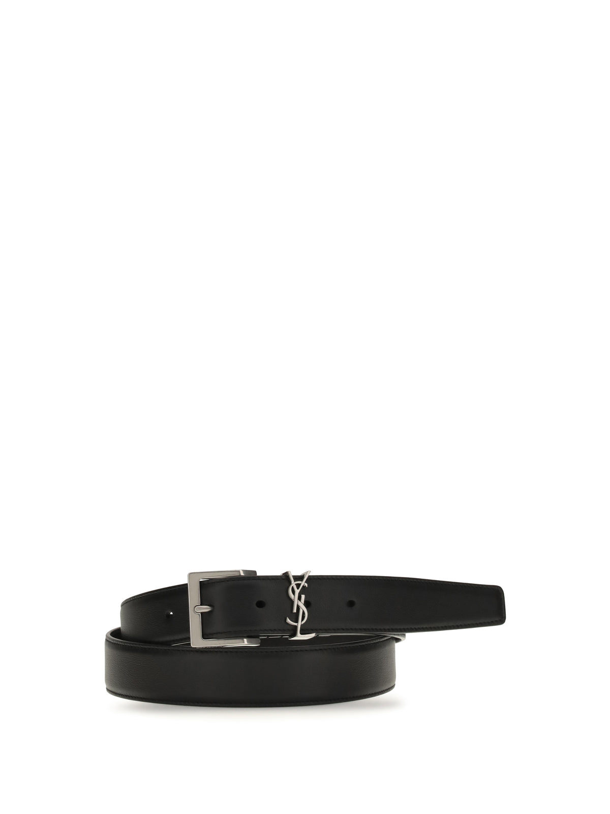 Saint Laurent Cassandre Vadim smooth leather Belt - Black