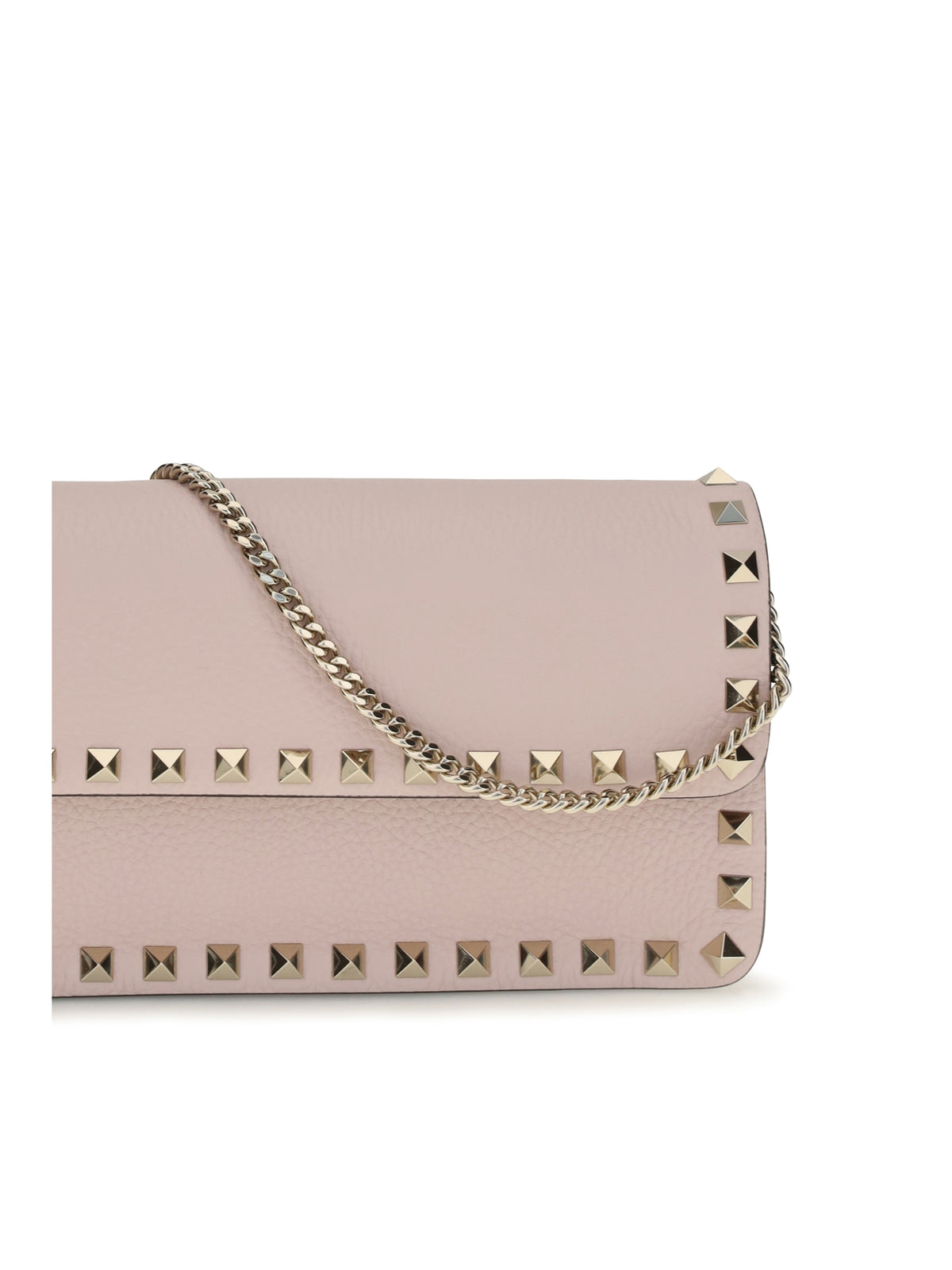 Valentino Garavani Rockstud Chain Wallet - Rose Quartz