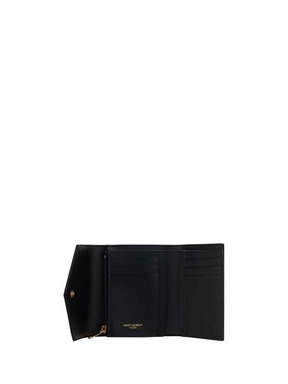 Saint Laurent Cassandre Matelassé Wallet - Black