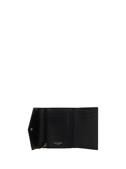 Saint Laurent Cassandre Matelassé Wallet - Black