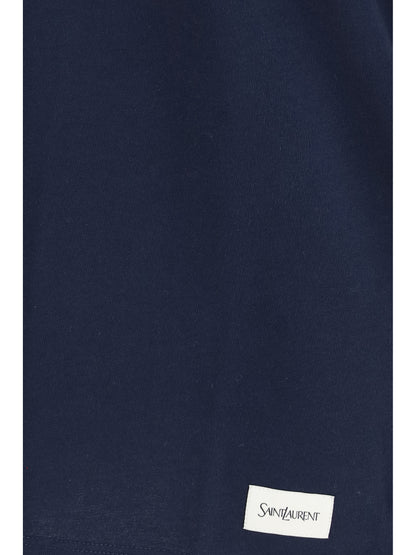 Saint Laurent Cotton crewneck T-Shirt - Navy