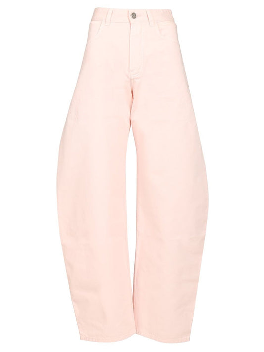 AlaïA Rounded Denim Trousers - Rose
