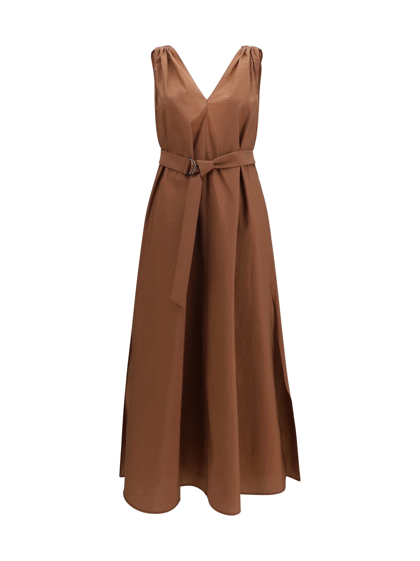 BRUNELLO CUCINELLI Cotton poplin Dress Precious Shoulder Detail