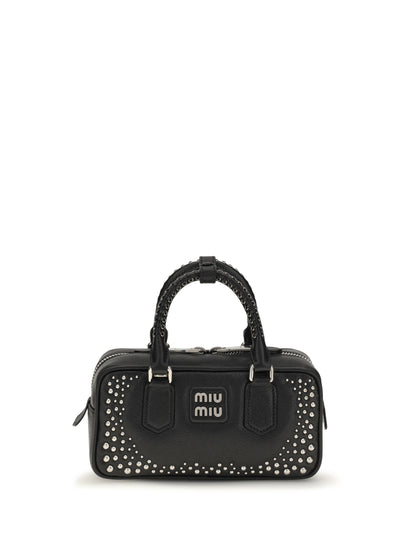 Miu Miu Arcadie studded leather Handbag - Black
