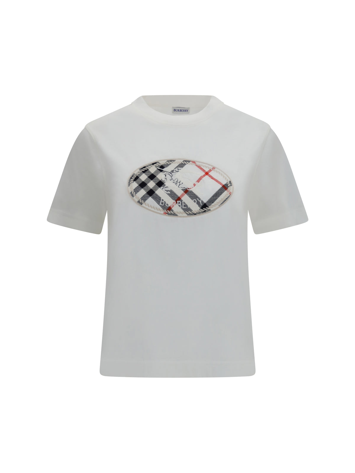 Burberry Knight Stamp Check cotton T-shirt - Chalk