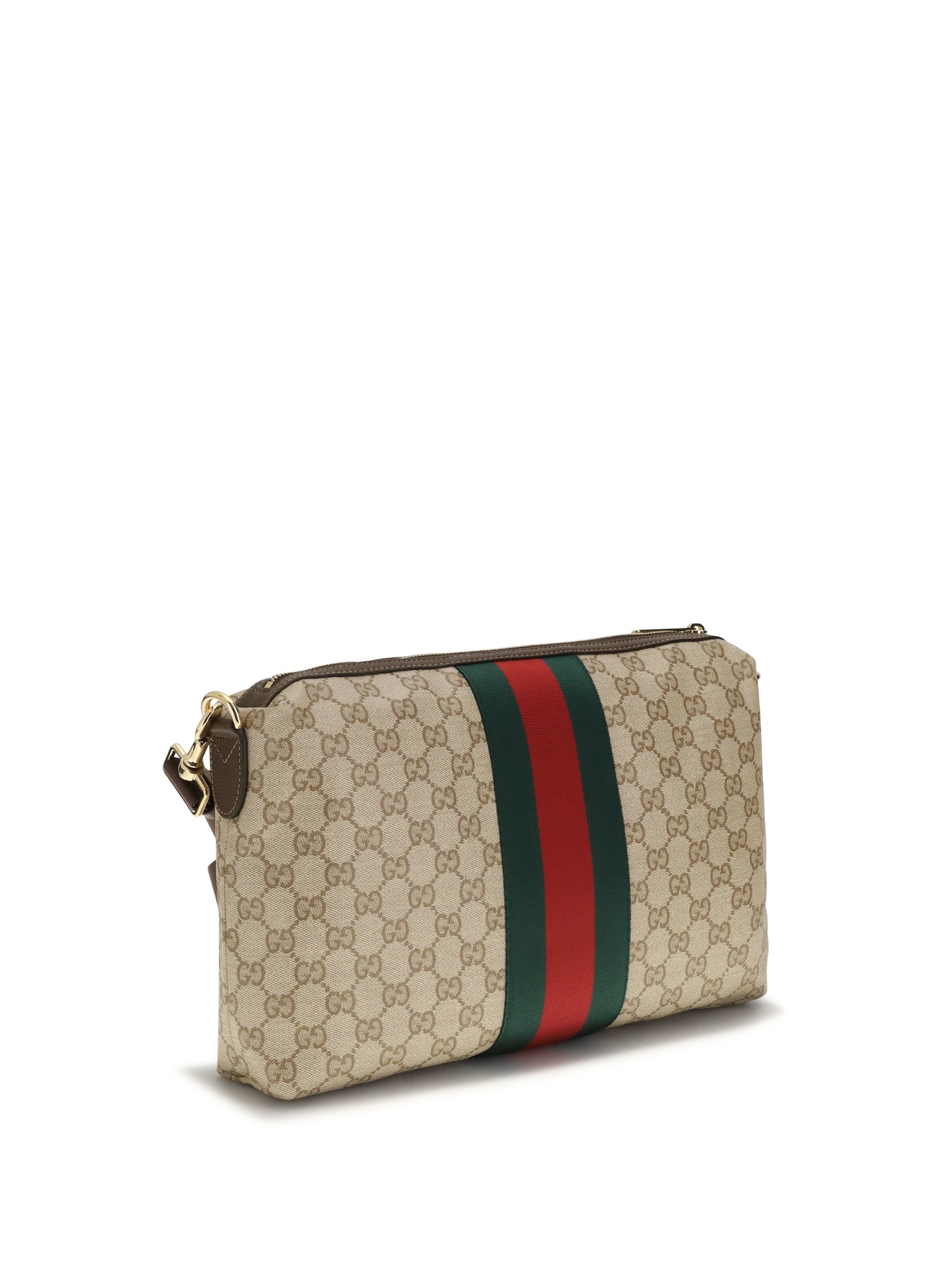 GUCCI Medium GG Shoulder Bag with Web stripe