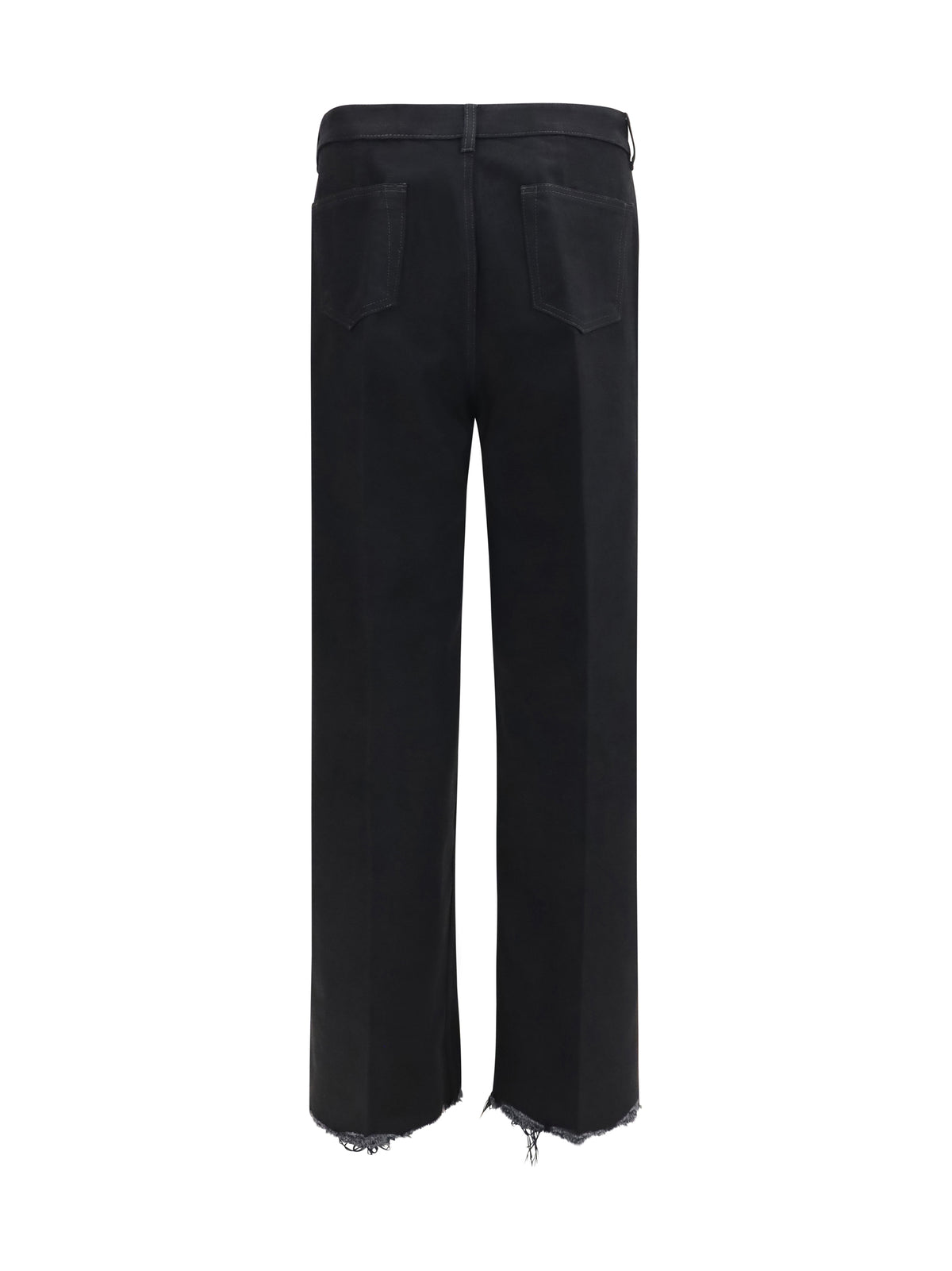 Rick Owens Frayed hem cotton Jeans - Black