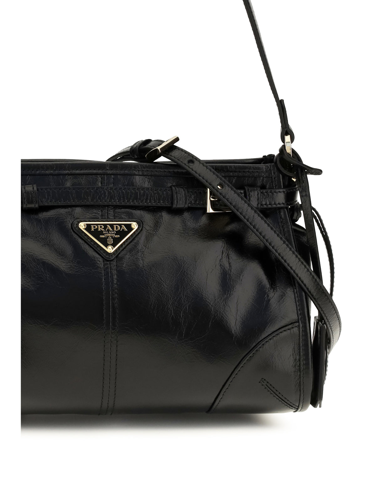 Prada Small Bonnie Handbag in leather - Black