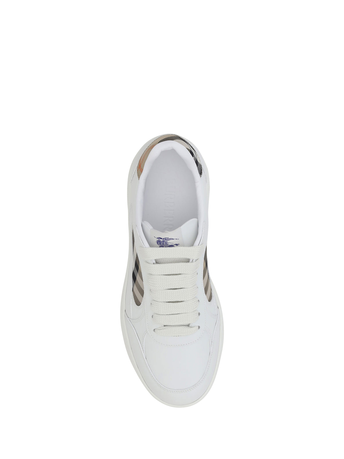 Burberry Leather Sneakers - White/Sand Ip Chk