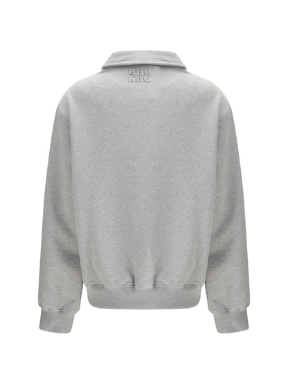 Miu Miu Sweatshirt with oblique zip closure - Grey
