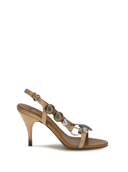 Miu Miu Leather Sandals - Miele