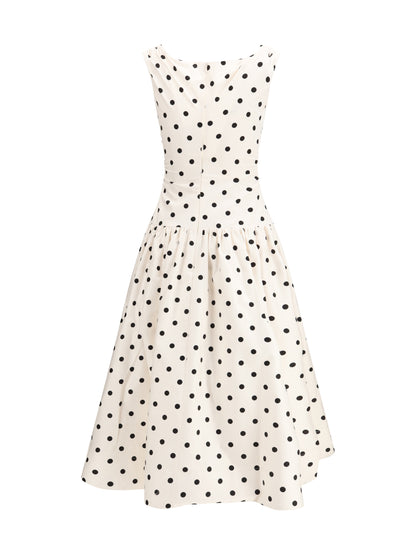 SELF-PORTRAIT Polka dot cotton midi Dress