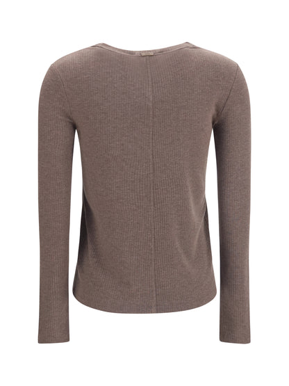 Max Mara Ribbed long-sleeve Sweater - Cacha' Dark Mel