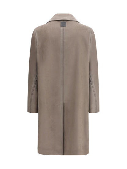Loewe Single-breasted brushed cotton-blend fustian Coat - Khaki Brown