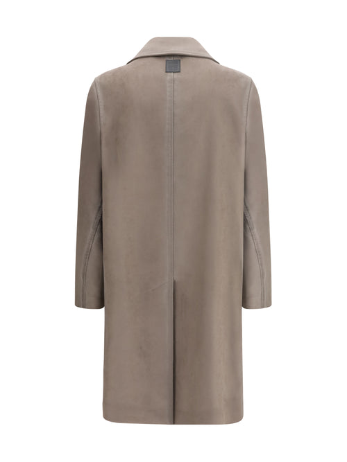 Loewe Single-breasted brushed cotton-blend fustian Coat - Khaki Brown