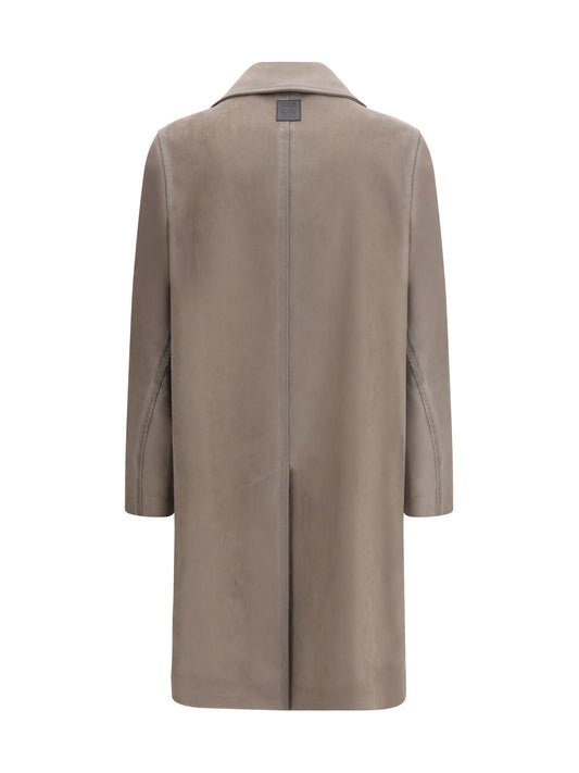 Loewe Single-breasted brushed cotton-blend fustian Coat - Khaki Brown